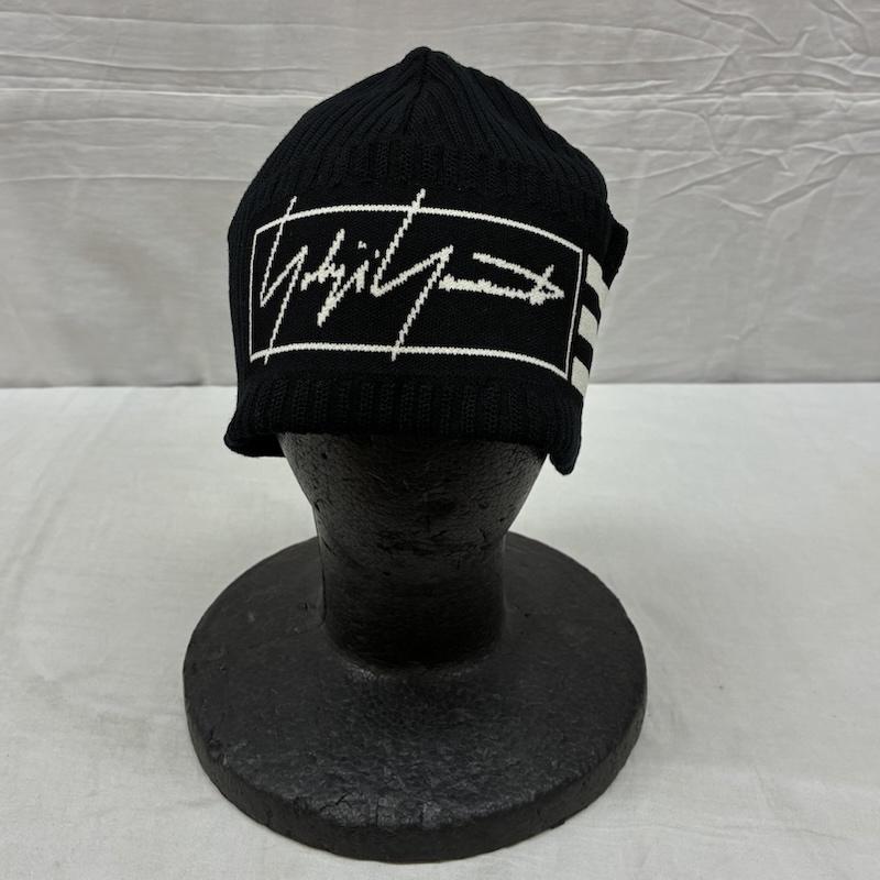 ワイスリー Y-3 帽子 ニット帽 19AW Beanie 3S ビーニー ニット キャップ FH9284 - ロゴ、文字 黒 / ブラック / black X 白 / ホワイト / white メンズ USED 古着 中古 50158382