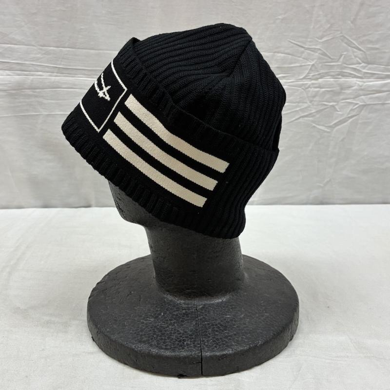 ワイスリー Y-3 帽子 ニット帽 19AW Beanie 3S ビーニー ニット キャップ FH9284 - ロゴ、文字 黒 / ブラック / black X 白 / ホワイト / white メンズ USED 古着 中古 50158382