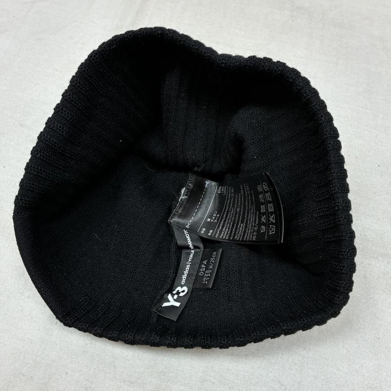 ワイスリー Y-3 帽子 ニット帽 19AW Beanie 3S ビーニー ニット キャップ FH9284 - ロゴ、文字 黒 / ブラック / black X 白 / ホワイト / white メンズ USED 古着 中古 50158382