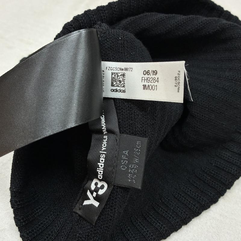 ワイスリー Y-3 帽子 ニット帽 19AW Beanie 3S ビーニー ニット キャップ FH9284 - ロゴ、文字 黒 / ブラック / black X 白 / ホワイト / white メンズ USED 古着 中古 50158382