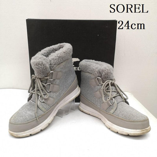 ソレル SOREL ブーツ 一般 スノーブーツ エクスプローラー カーニバル スウェット 24.0cm 灰 / グレー / gray レディース USED 古着 中古 50158394