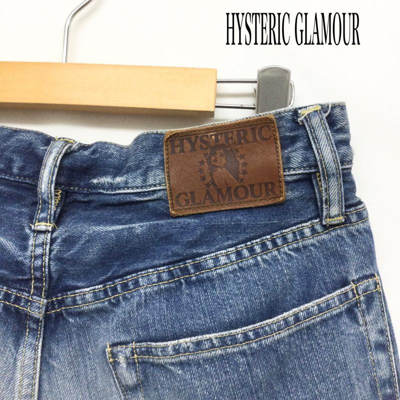 ヒステリックグラマー HYSTERIC GLAMOUR パンツ デニム、ジーンズ HYSTERIC GLAMOUR ヒステリックグラマー 0263AP23 SP加工 小窓 スタッズ リメイク ストレート デニム パンツ 30インチ 無地 インディゴ / インディゴ / Indigo メンズ USED 古着 中古 50158406