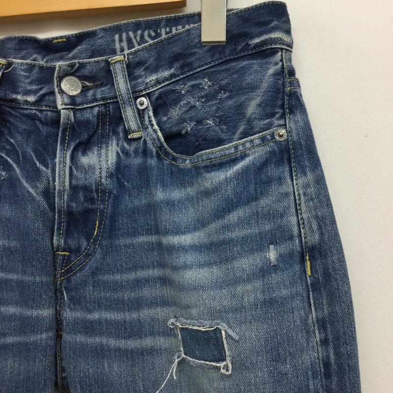ヒステリックグラマー HYSTERIC GLAMOUR パンツ デニム、ジーンズ HYSTERIC GLAMOUR ヒステリックグラマー 0263AP23 SP加工 小窓 スタッズ リメイク ストレート デニム パンツ 30インチ 無地 インディゴ / インディゴ / Indigo メンズ USED 古着 中古 50158406