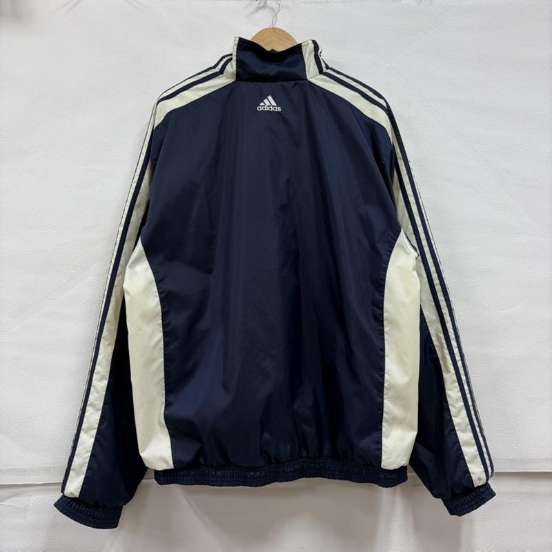 アディダス adidas ジャケット、上着 ジャンパー、ブルゾン 90s ナイロンジャケット カレッジロゴ ノートル大学 刺繍 フルジップ ストライプ L ロゴ、文字 X 刺繍 紺 / ネイビー / navy X 白 / ホワイト / white メンズ USED 古着 中古 50158431
