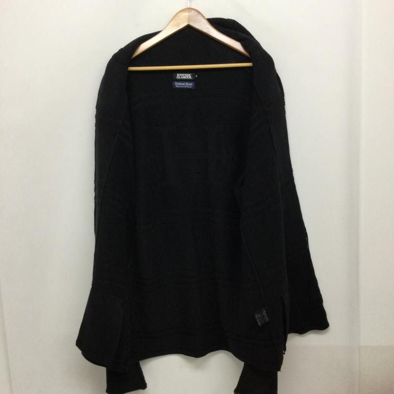 ヒステリックグラマー HYSTERIC GLAMOUR カーディガン 長袖 ショールカラー コンチョ付き ニット カーディガン 02181ND02 ユーズド加工 S  黒 / ブラック / black メンズ USED 古着 中古 50158447