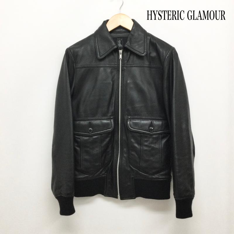 ヒステリックグラマー HYSTERIC GLAMOUR ジャケット、上着 レザージャケット HYSTERIC GLAMOUR ラムレザーフライトジャケット　A-2 0293LB01 S 無地 黒 / ブラック / black メンズ USED 古着 中古 50158448