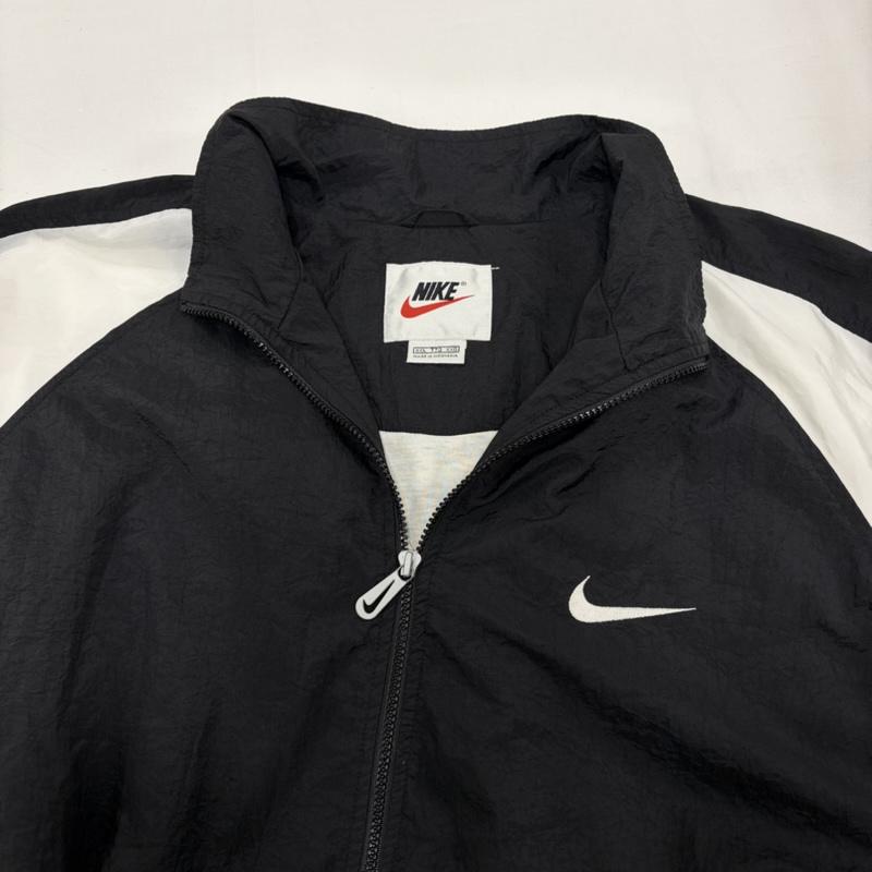 ナイキ NIKE ジャケット、上着 ジャンパー、ブルゾン 90s ナイロンジャケット フルジップ ロゴ 刺繍 ヴィンテージ XXL ワンポイント X ロゴ、文字 X 刺繍 白 / ホワイト / white X 黒 / ブラック / black メンズ USED 古着 中古 50158453