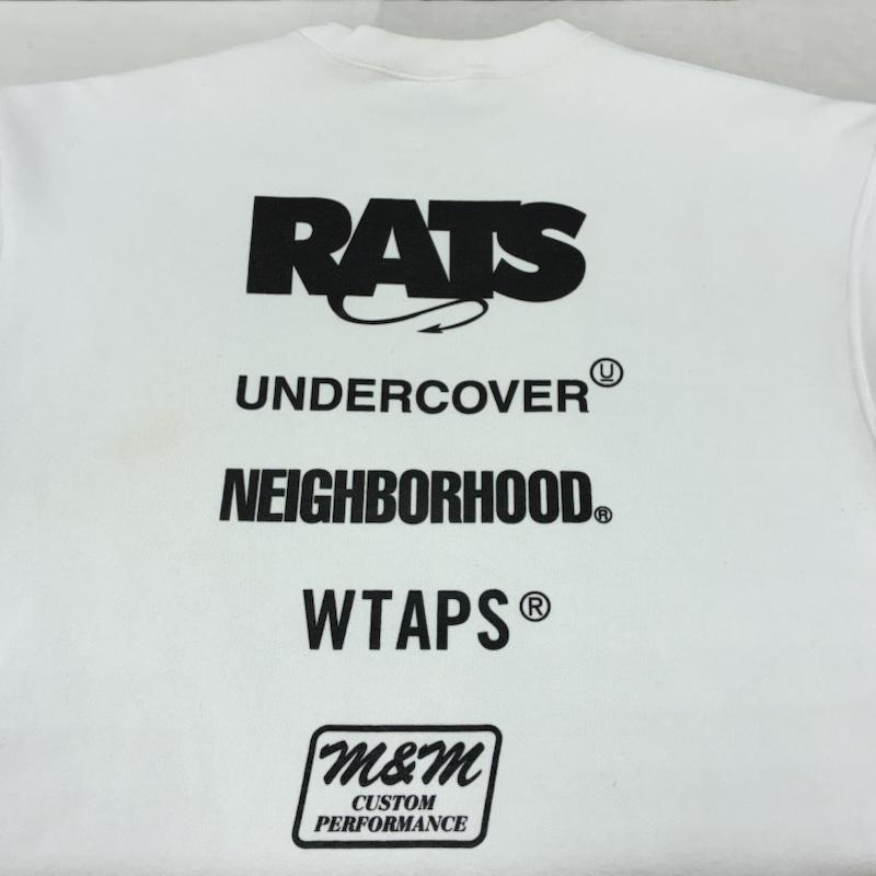 ラッツ RATS トレーナー 長袖 15周年記念 FULL BLOOD クルーネック スウェット トレーナー GOATボディ 5ネーム M ロゴ、文字 白 / ホワイト / white メンズ USED 古着 中古 50158461