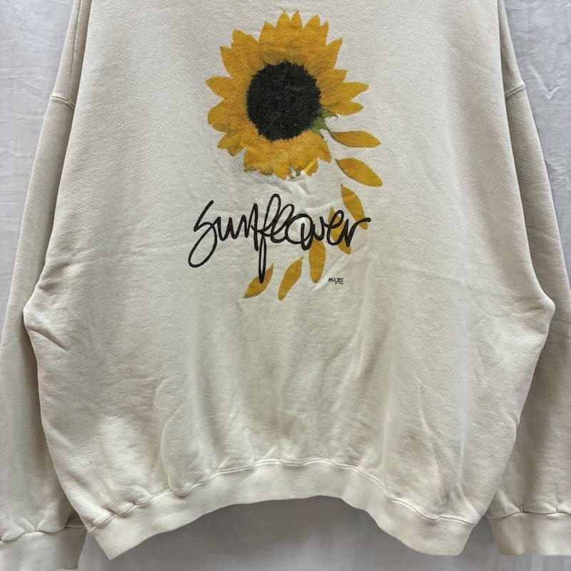 ヴィンテージ VINTAGE トレーナー 長袖 MAZE 90s USA製 1994 Sun Flower サンフラワー ひまわり アート プリント スウェット トレーナー L プリント メンズ USED 古着 中古 50158464