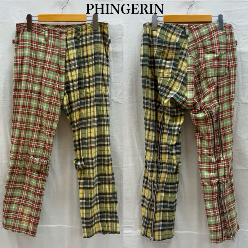 フィンガリン PHINGERIN ボトムス ボトムス 20ss クレイジー パターン チェック ボンテージ パンツ PD-201-BT-042 S チェック マルチカラー / マルチカラー / multicolor メンズ USED 古着 中古 50158465