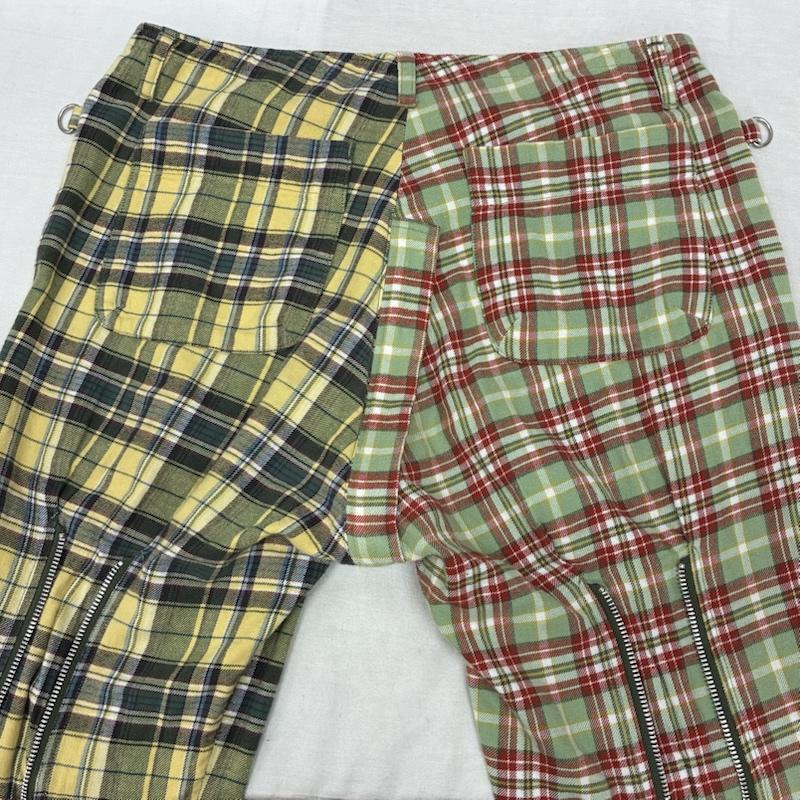 フィンガリン PHINGERIN ボトムス ボトムス 20ss クレイジー パターン チェック ボンテージ パンツ PD-201-BT-042 S チェック マルチカラー / マルチカラー / multicolor メンズ USED 古着 中古 50158465