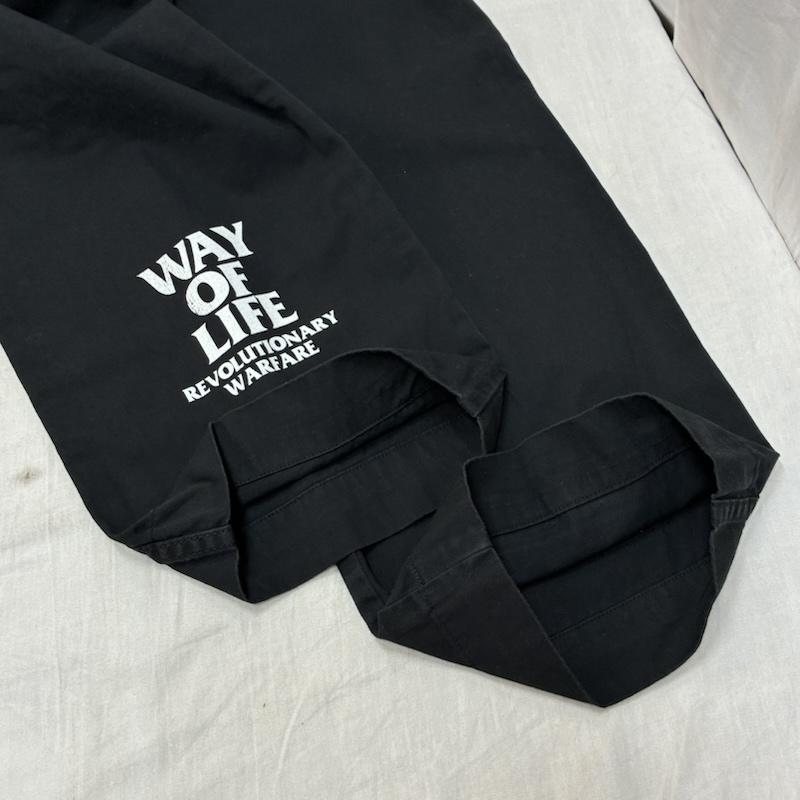 ラッツ RATS パンツ チノパン WAY OF LIFE 裾プリント コットン チノ トラウザース 12RP-0406 M ロゴ、文字 黒 / ブラック / black メンズ USED 古着 中古 50158466