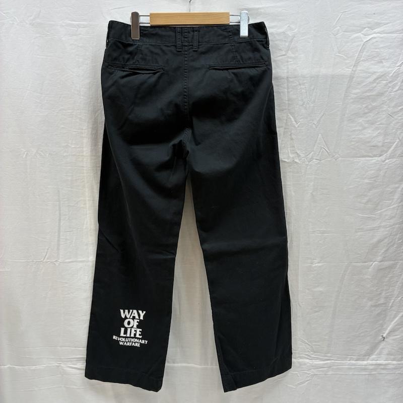 ラッツ RATS パンツ チノパン WAY OF LIFE 裾プリント コットン チノ トラウザース 12RP-0406 M ロゴ、文字 黒 / ブラック / black メンズ USED 古着 中古 50158466