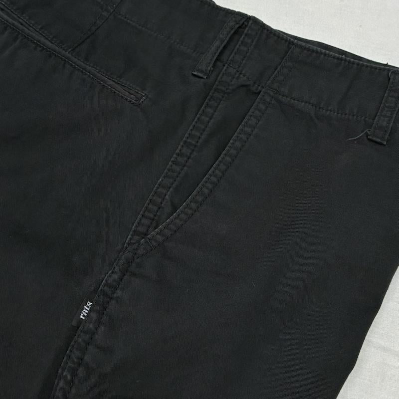 ラッツ RATS パンツ チノパン WAY OF LIFE 裾プリント コットン チノ トラウザース 12RP-0406 M ロゴ、文字 黒 / ブラック / black メンズ USED 古着 中古 50158466