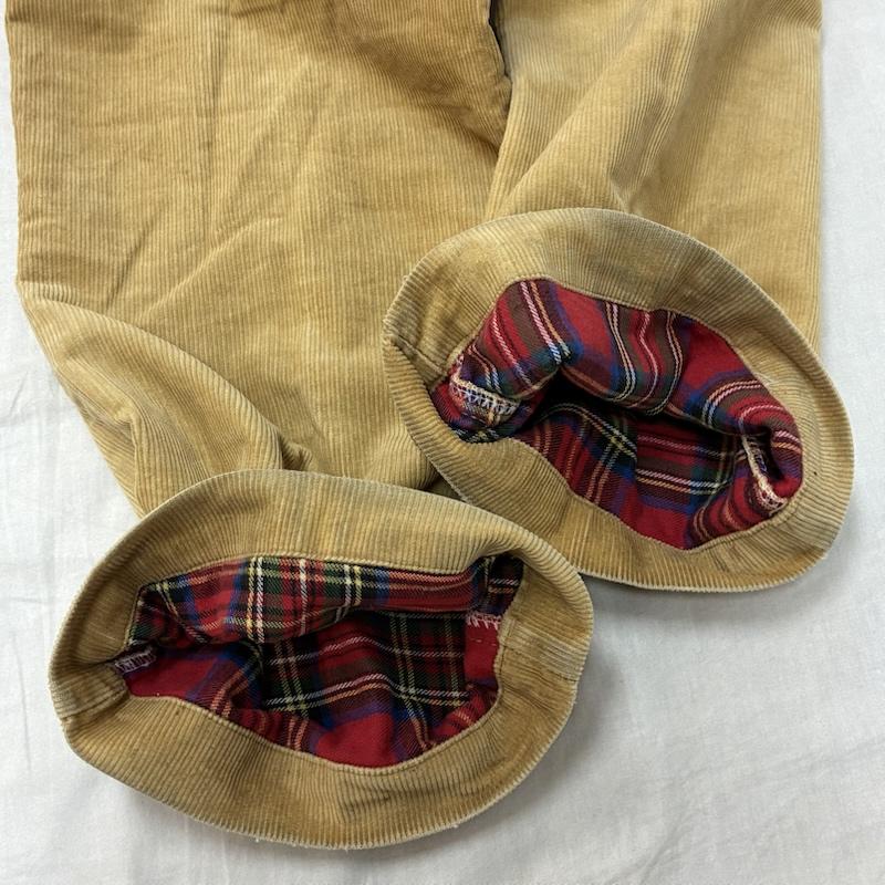 エルエルビーン L.L.Bean ボトムス ボトムス 80s USA製 ダブルフェイス 裏タータンチェック テーパード コーデュロイ パンツ 34インチ メンズ USED 古着 中古 50158469