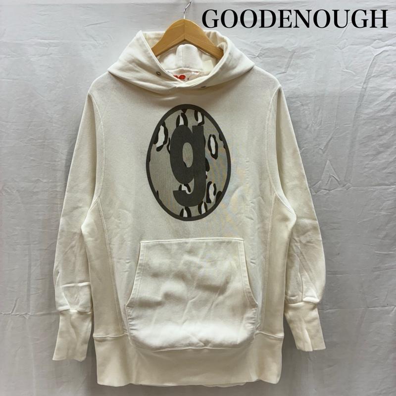 グッドイナフ GOODENOUGH パーカー 長袖 初期 90s レオパード gロゴ プルオーバー パーカー オールド アーカイブ - ロゴ、文字 白 / ホワイト / white メンズ USED 古着 中古 50158477