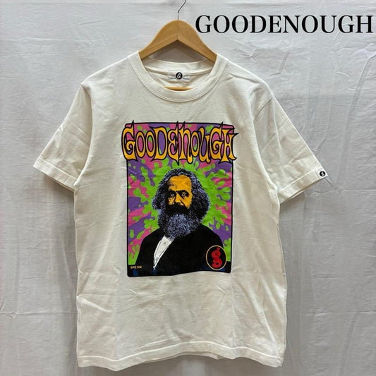 グッドイナフ GOODENOUGH Tシャツ 半袖 2016年 復刻 フランク コジック カール マルクス グラフィック アート Tシャツ - プリント 白 / ホワイト / white メンズ USED 古着 中古 50158483