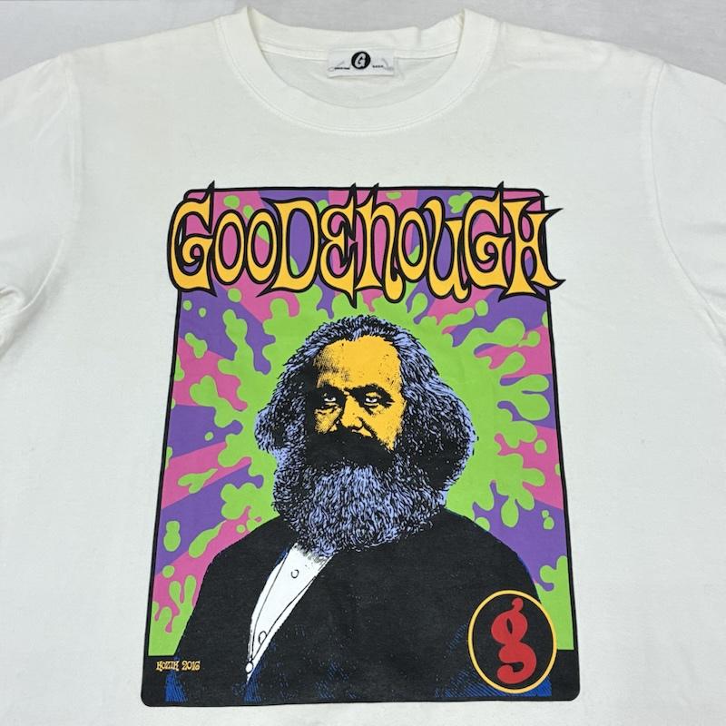 グッドイナフ GOODENOUGH Tシャツ 半袖 2016年 復刻 フランク コジック カール マルクス グラフィック アート Tシャツ - プリント 白 / ホワイト / white メンズ USED 古着 中古 50158483