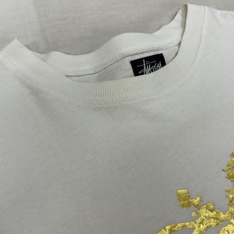 ステューシー STUSSY Tシャツ 半袖 00s USA製 old gold オールド ゴールド ライオン Tシャツ XL ロゴ、文字 X プリント 白 / ホワイト / white X 金 / ゴールド / gold color メンズ USED 古着 中古 50158484