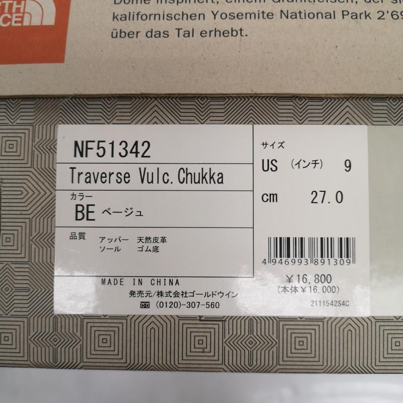 ザノースフェイス THE NORTH FACE スニーカー スニーカー Traverse Vulc Chukka NF51342 スニーカー 27.0cm 茶 / ブラウン / brown メンズ USED 古着 中古 50158495