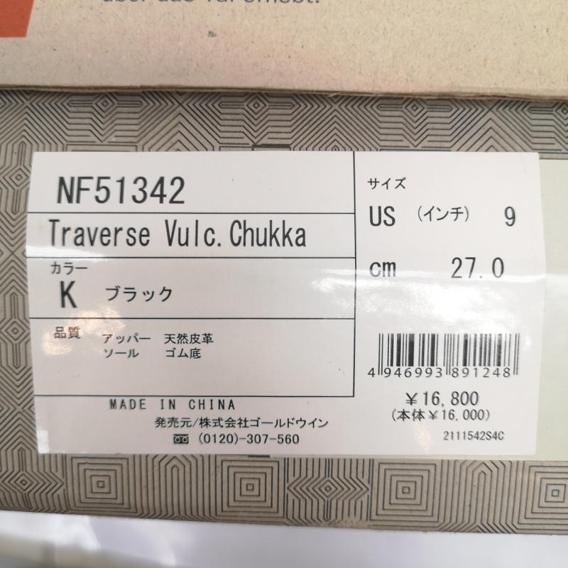 ザノースフェイス THE NORTH FACE スニーカー スニーカー Traverse Vulc Chukka NF51342 スニーカー 27.0cm 黒 / ブラック / black メンズ USED 古着 中古 50158496
