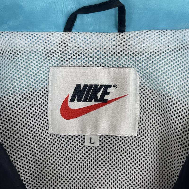 ナイキ NIKE ジャケット、上着 ジャンパー、ブルゾン 90s 刺繍 ロゴ ナイロン ジャケット フード収納 パーカー L 黒 / ブラック / black メンズ USED 古着 中古 50158517