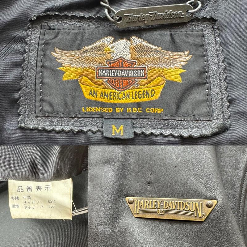 ハーレーダビッドソン Harley-Davidson ジャケット、上着 ライダース カウ レザー シングル ライダース ジャケット M 黒 / ブラック / black メンズ USED 古着 中古 50158526