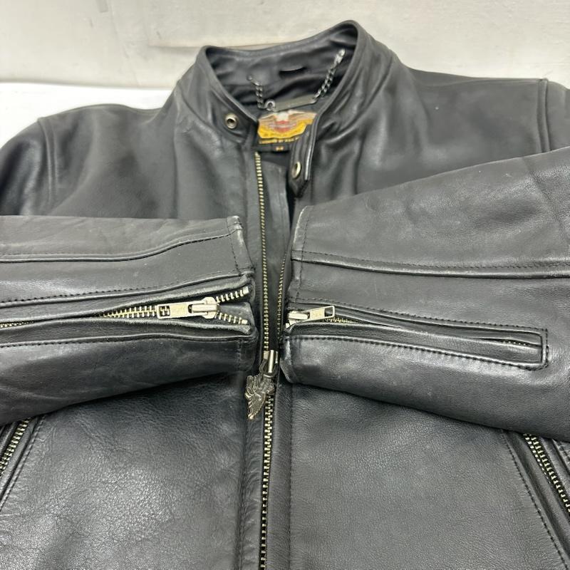 ハーレーダビッドソン Harley-Davidson ジャケット、上着 ライダース カウ レザー シングル ライダース ジャケット M 黒 / ブラック / black メンズ USED 古着 中古 50158526