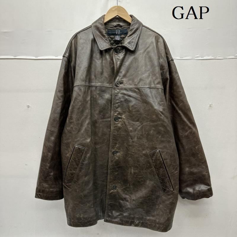 ギャップ GAP ジャケット、上着 レザージャケット 90s 00s OLD GAP ロング レザー ジャケット XL 茶 / ブラウン / brown メンズ USED 古着 中古 50158536