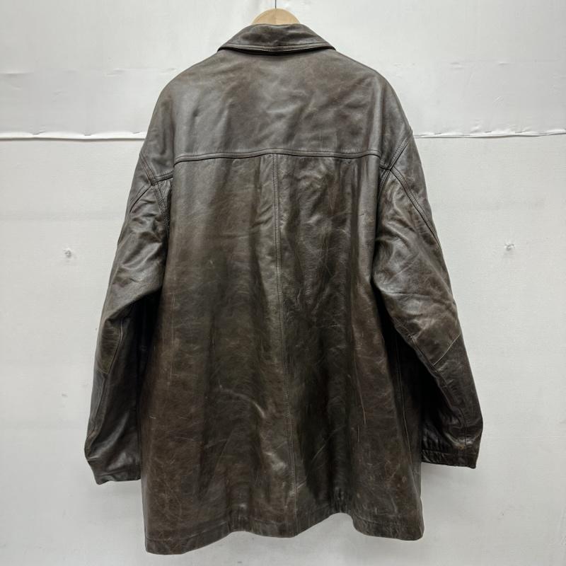 ギャップ GAP ジャケット、上着 レザージャケット 90s 00s OLD GAP ロング レザー ジャケット XL 茶 / ブラウン / brown メンズ USED 古着 中古 50158536