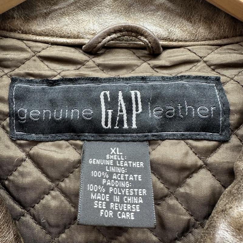 ギャップ GAP ジャケット、上着 レザージャケット 90s 00s OLD GAP ロング レザー ジャケット XL 茶 / ブラウン / brown メンズ USED 古着 中古 50158536