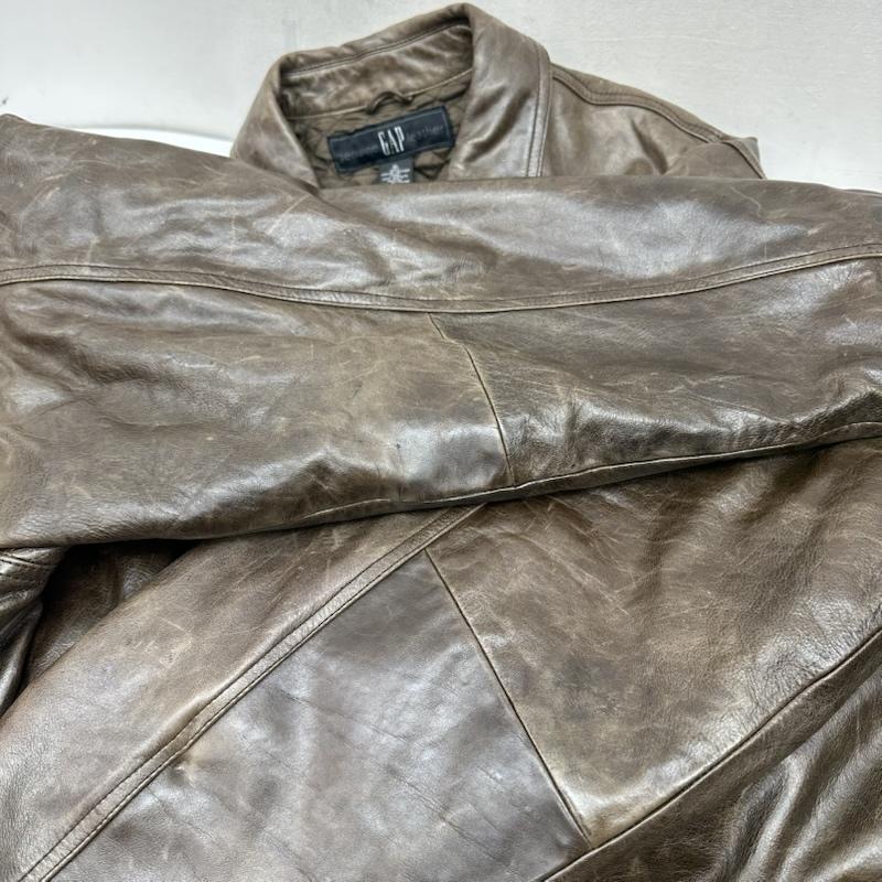 ギャップ GAP ジャケット、上着 レザージャケット 90s 00s OLD GAP ロング レザー ジャケット XL 茶 / ブラウン / brown メンズ USED 古着 中古 50158536