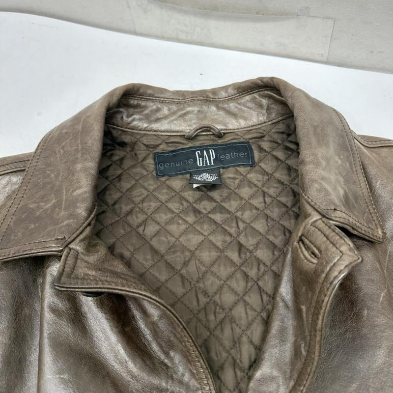 ギャップ GAP ジャケット、上着 レザージャケット 90s 00s OLD GAP ロング レザー ジャケット XL 茶 / ブラウン / brown メンズ USED 古着 中古 50158536