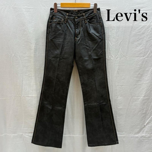 リーバイス Levi s パンツ デニム、ジーンズ 00s ポリウレタン コーティング フレア ブーツカット パンツ 光沢 28インチ 黒 / ブラック / black メンズ USED 古着 中古 50158539