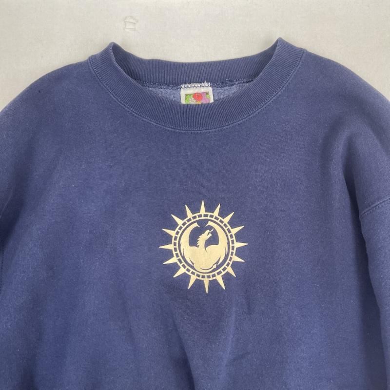 フルーツオブザルーム FRUIT OF THE LOOM トレーナー 長袖 90s USA製 surf Dragon Optical ロゴ スウェット トレーナー M 紺 / ネイビー / navy メンズ USED 古着 中古 50158571