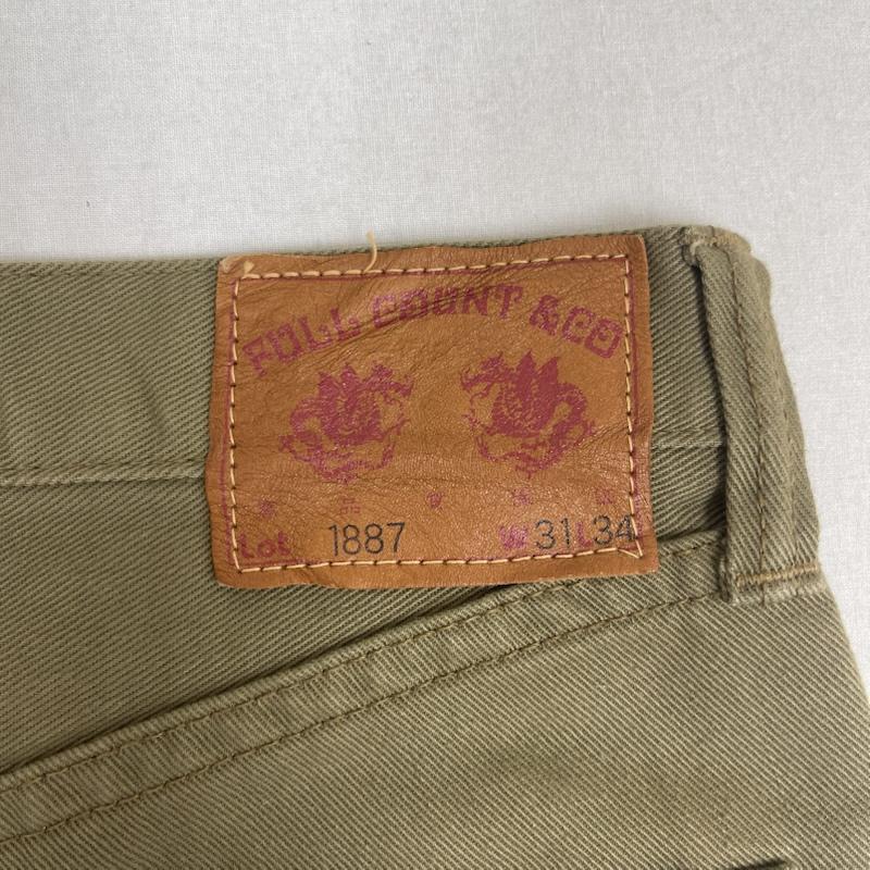 フルカウント FULLCOUNT パンツ チノパン 日本製 1887 コットン ストレート カラー パンツ 31インチ カーキオリーブ / カーキオリーブ / メンズ USED 古着 中古 50158573
