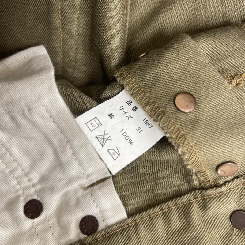 フルカウント FULLCOUNT パンツ チノパン 日本製 1887 コットン ストレート カラー パンツ 31インチ カーキオリーブ / カーキオリーブ / メンズ USED 古着 中古 50158573