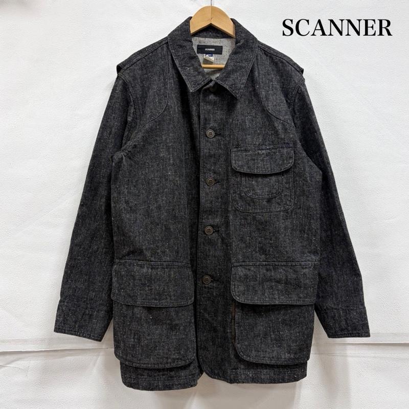 スキャナー SCANNER ジャケット、上着 ジャケット、ブレザー カバーオール デニム ジャケット XL 無地 X チェック 黒 / ブラック / black メンズ USED 古着 中古 50158578