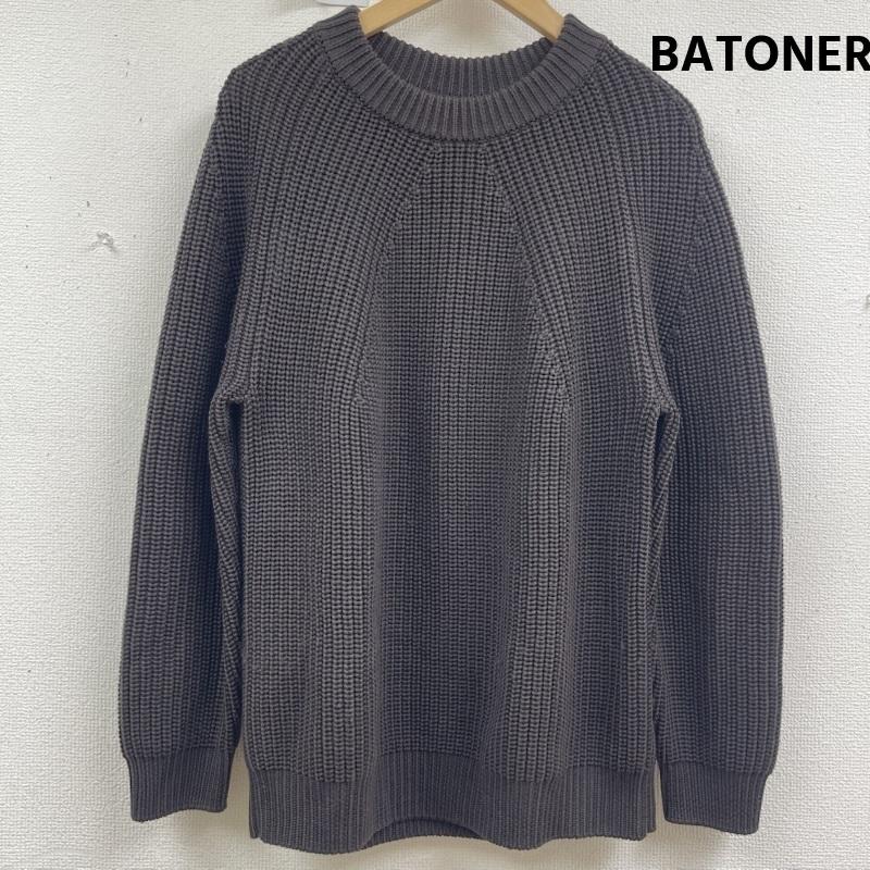 バトナー BATONER ニット、セーター 長袖 SIGNATURE クルーネック プルオーバー ニット bn-18fm-016 2 ダークグレー / ダークグレー / メンズ USED 古着 中古 50158584