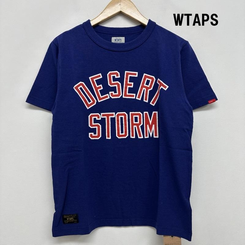 ダブルタップス WTAPS Tシャツ 半袖 DESERT STORM カレッジ ロゴ プリント Tシャツ 141ATDT-CSM16 S 青 / ブルー / blue メンズ USED 古着 中古 50158588