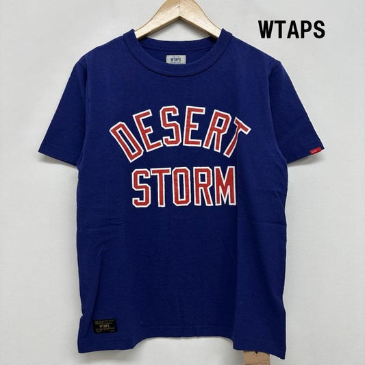 ダブルタップス WTAPS Tシャツ 半袖 DESERT STORM カレッジ ロゴ プリント Tシャツ 141ATDT-CSM16 S 青 / ブルー / blue メンズ USED 古着 中古 50158588