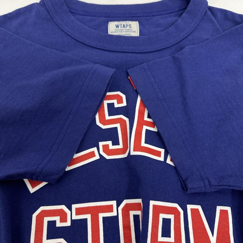 ダブルタップス WTAPS Tシャツ 半袖 DESERT STORM カレッジ ロゴ プリント Tシャツ 141ATDT-CSM16 S 青 / ブルー / blue メンズ USED 古着 中古 50158588