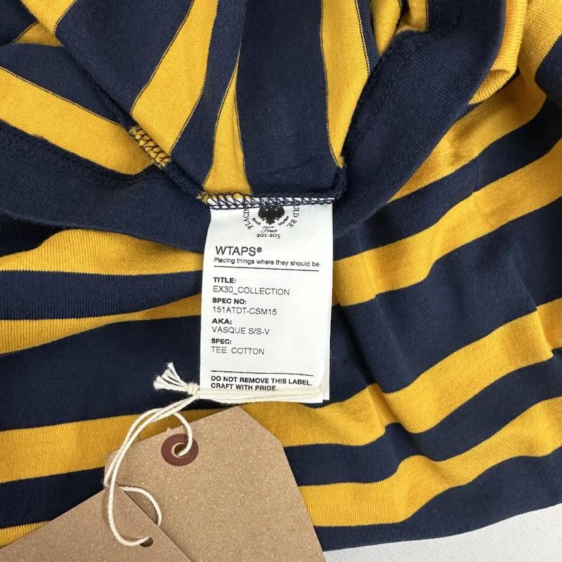 ダブルタップス WTAPS Tシャツ 半袖 VASQUE ボーダー Vネック Tシャツ 151ATDT-CSM15 S 黄 / イエロー / yellow X 紺 / ネイビー / navy メンズ USED 古着 中古 50158589