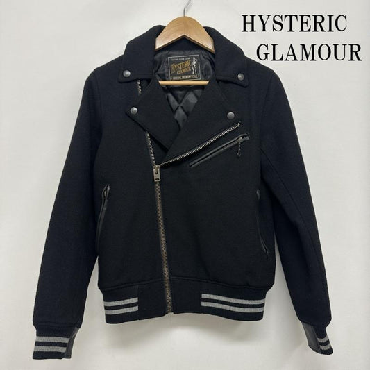 ヒステリックグラマー HYSTERIC GLAMOUR ジャケット、上着 ジャンパー、ブルゾン SO ALONE 刺繍 ダブル ウール ライダース ジャケット 0163AB06 S 黒 / ブラック / black メンズ USED 古着 中古 50158595