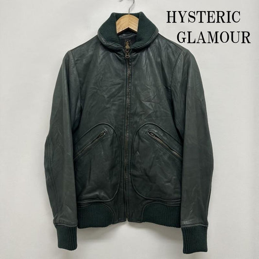 ヒステリックグラマー HYSTERIC GLAMOUR ジャケット、上着 レザージャケット 12AW ゴート レザー ジャケット 0223LB02 S 緑 / グリーン / green メンズ USED 古着 中古 50158596