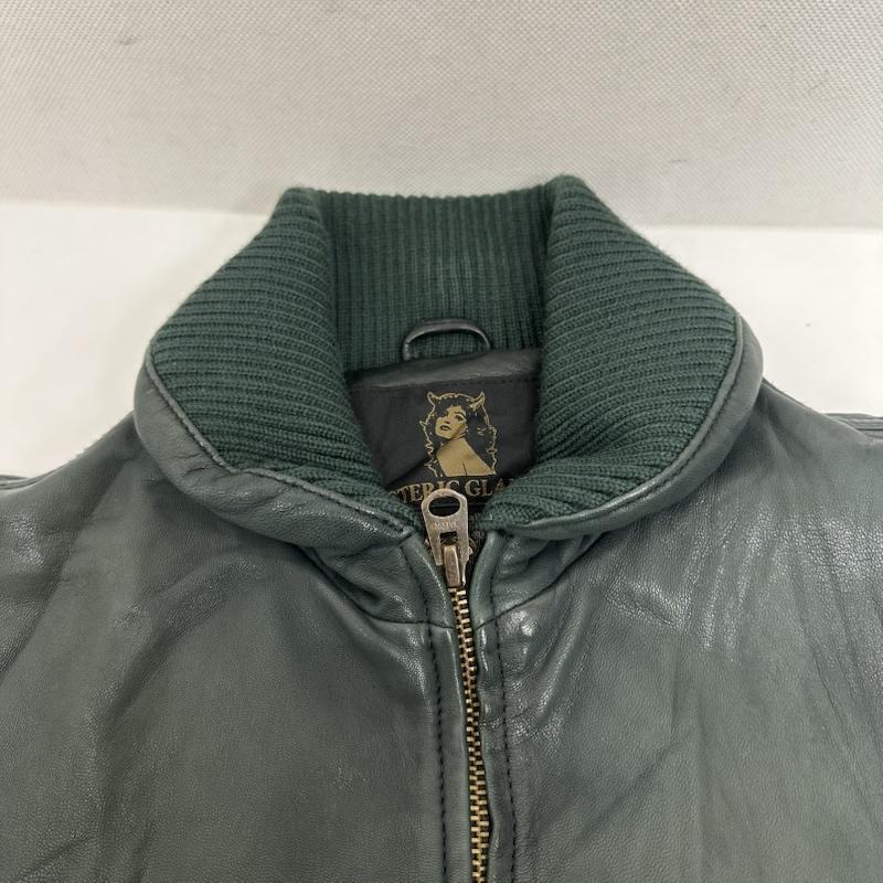 ヒステリックグラマー HYSTERIC GLAMOUR ジャケット、上着 レザージャケット 12AW ゴート レザー ジャケット 0223LB02 S 緑 / グリーン / green メンズ USED 古着 中古 50158596