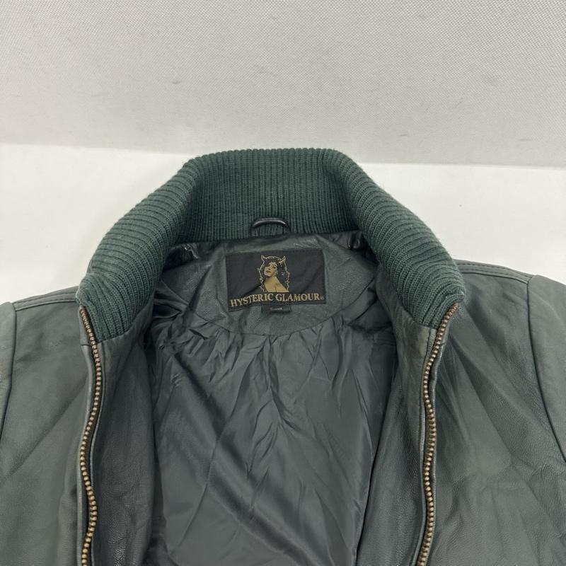 ヒステリックグラマー HYSTERIC GLAMOUR ジャケット、上着 レザージャケット 12AW ゴート レザー ジャケット 0223LB02 S 緑 / グリーン / green メンズ USED 古着 中古 50158596