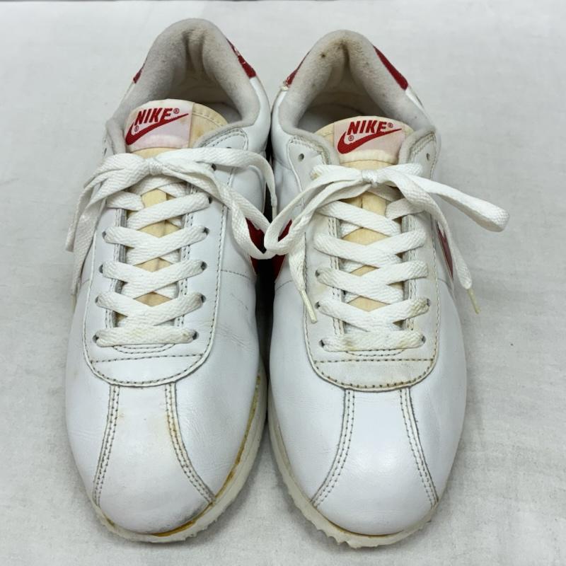 ナイキ NIKE スニーカー スニーカー 00s 2001年製 LEATHER CORTEZ レザー コルテッツ 2111-00 スニーカー 観賞用 26.5cm ロゴ、文字 白 / ホワイト / white X 赤 / レッド / red メンズ USED 古着 中古 50158599