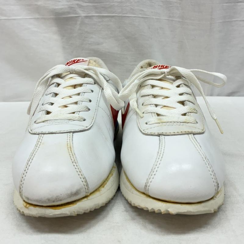 ナイキ NIKE スニーカー スニーカー 00s 2001年製 LEATHER CORTEZ レザー コルテッツ 2111-00 スニーカー 観賞用 26.5cm ロゴ、文字 白 / ホワイト / white X 赤 / レッド / red メンズ USED 古着 中古 50158599