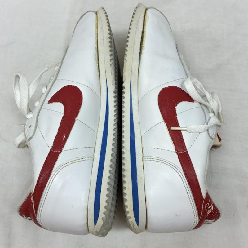 ナイキ NIKE スニーカー スニーカー 00s 2001年製 LEATHER CORTEZ レザー コルテッツ 2111-00 スニーカー 観賞用 26.5cm ロゴ、文字 白 / ホワイト / white X 赤 / レッド / red メンズ USED 古着 中古 50158599